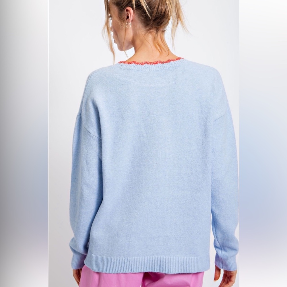 124 1 LEFT ❤️CHERRY EMBROIDERED SWEATER - Picture 5 of 6